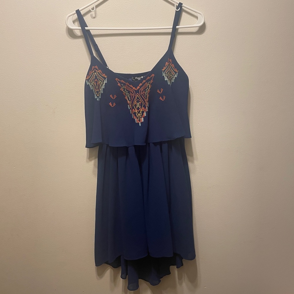 Sequin hearts dress embroidered ruffle top